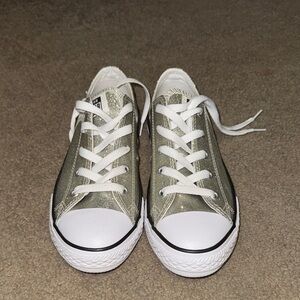 Silver Glitter Converse Low Tops
